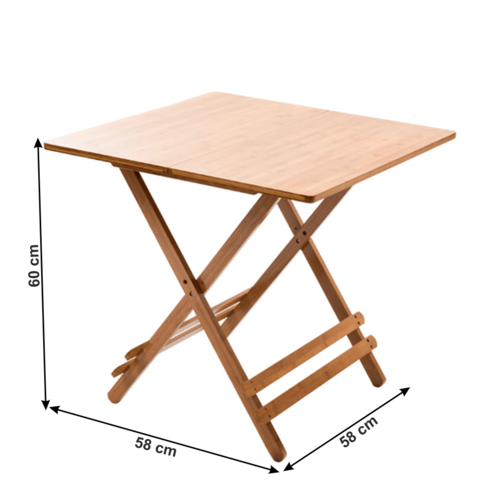 Klappbarer Bambustisch Denice, 58 x 58 x 60 cmnatürlich,