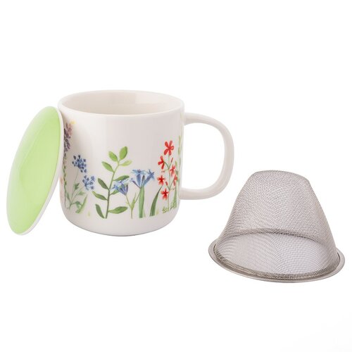 Altom Porcelanasti skodelica s pokrovkom inpokrovčkom Nature Awakening 380 ml