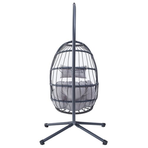 Autronic Závesné kreslo, kov, polyratan, sivá, AZ-V 1269GREY