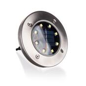 Happy Green Solar LED lampka wpuszczana srebrna,12 cm