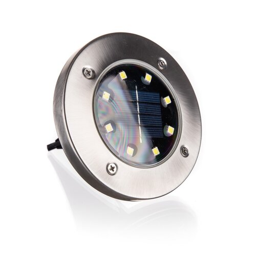 Happy Green Lampă LED încastrabilă solarăargintie, 12 cm