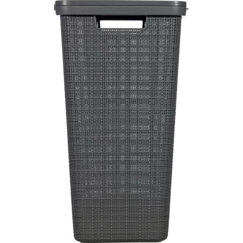 Curver Koš na špinavé prádlo Jute 58 l, tm. šedá
