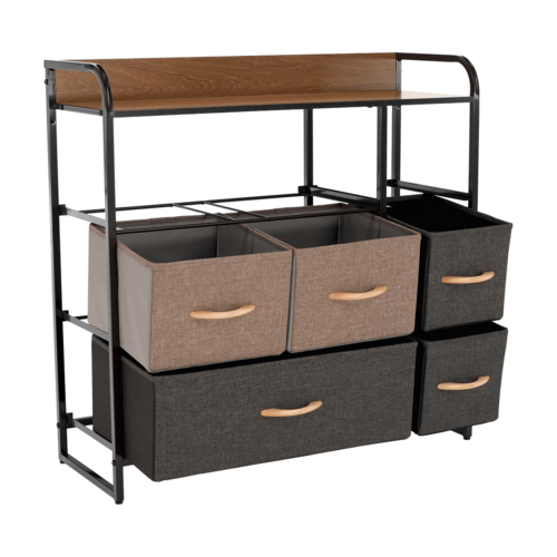 Komoda z szufladami z tkaniny HAZEL TYP 3, brązowy