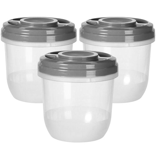 Set 3 doze din plastic Round, 1 l