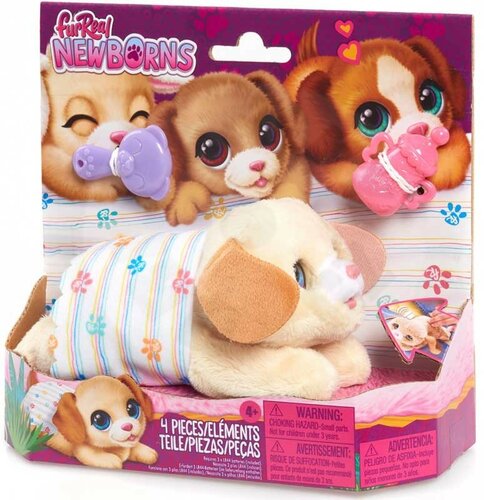 FurReal Newborns PUPPY, interaktivni plišastikužek, svetlo rjava