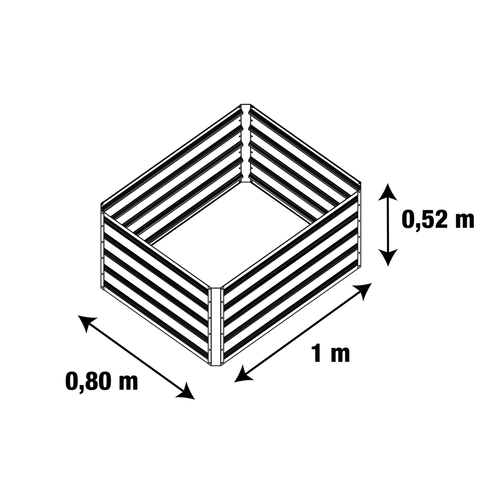 Podwyższona grządka G21 Daisy 100 x 80 x 52 cm,blaszana, zielona