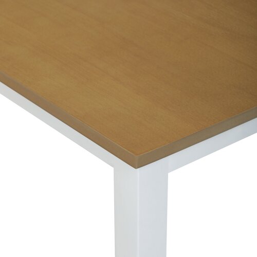 Zestaw jadalniany z litego drewna, 5 szt., dąb, biały