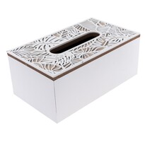 Dřevěná krabička na kapesníky Forkhill, bílá, 24 x 14 x 10 cm