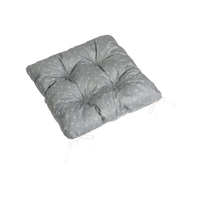 Bellatex Sitzkissen Adéla gesteppt Kletterblume grau, 40 x 40 cm