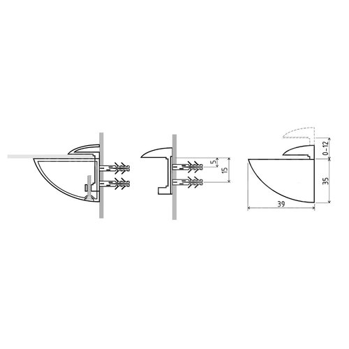 SAPHO TU039 Suporturi de raft Tucan max. 12 mm,argintiu