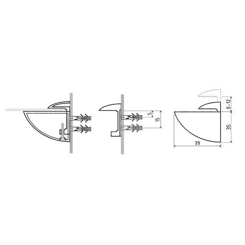 SAPHO TU039 Tucan držiaky poličky max, 12 mm, strieborná