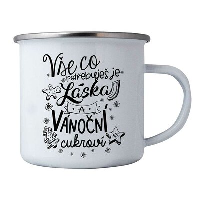 Cană de Crăciun din tablă Bohemia Gifts  - Dragoste și Crăciun, 350 ml