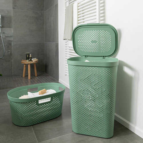 Curver Koš za umazano perilo Infinity 59 l, zelena