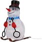 Decorațiune de Crăciun cu LED Om de zăpadă pe schiuri 30 LED, albastru, 31 cm