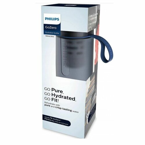 Philips Filtrační láhev GoZero Fitness AWP2712BLR, 590 ml, modrá