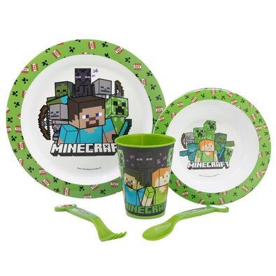 Stor 5 Stück Plastikgeschirr-Set Minecraft