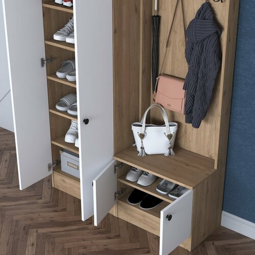 Pone White and Walnut II előszoba bútor