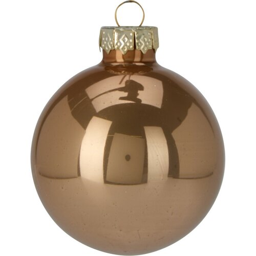 16 darabos karácsonyi díszkészlet Crystal Harmony,cofee, átmérő 5 cm, üveg