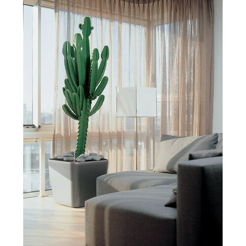 Lechuza Quadro LS 35 plastikowa doniczka samopodlestříbrná