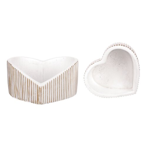 Set of concrete bowls in the shape of a heart, 2pcs