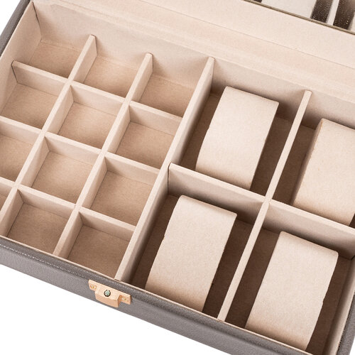 Schmuckkästchen Velvet dream Grau, 25 x 7 x 16 cm