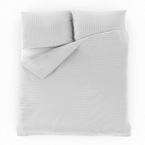 Lenjerie de pat Kvalitex Stripe, satin, alb, 140 x 200 cm, 70 x 90 cm