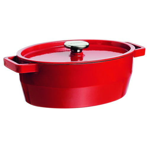 Pyrex Litinový kastrol s poklicí 4 l, 29 x 21 cm, červená