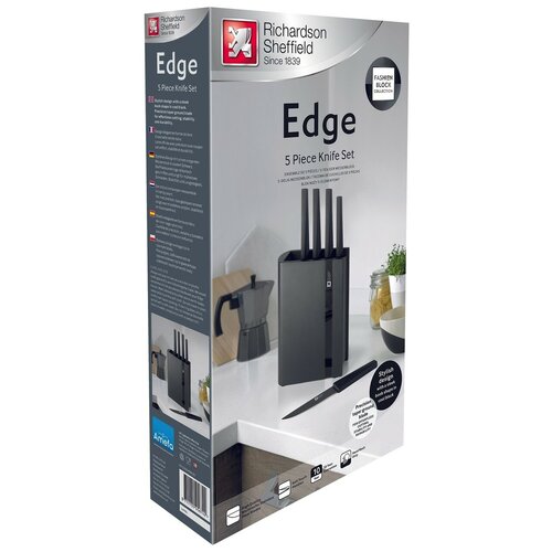 Richardson Sheffield Messerblock mit 5-teiligem Black Edge Messerset