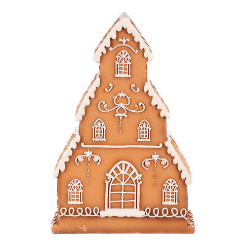 Božični okraski Perníkové domky s LED osvetlením,polyresin, 31 cm