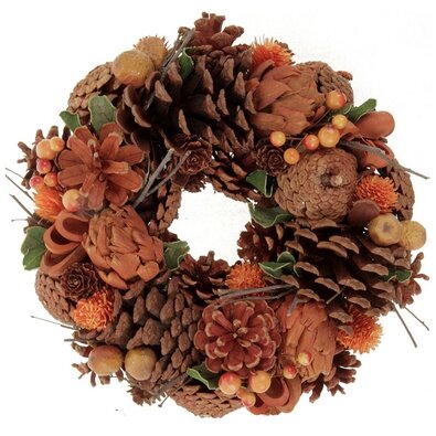 Herbstkranz mit Tannenzapfen, D. 26 cmbraun  ,