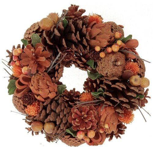 Herbstkranz mit Tannenzapfen, D. 26 cmbraun  ,