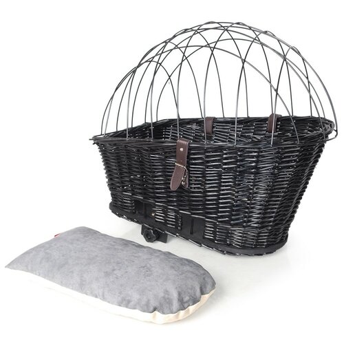 Tommi Prútený kôš na bicykel s vankúšikom pre domácich miláčikov, 55 x 38 x 50 cm