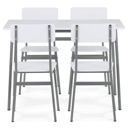 Jídelní set pro 4 osoby CORE White, šedá konstrukce