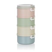 Sufertaș de plastic pentru alimente Banquet  Avanza, 2,8 l, 4 părți multicolor