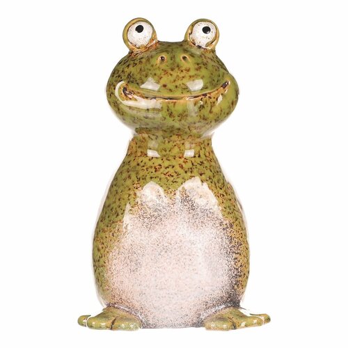 Gartendekoration für Zaun Frosch, 8 x 8 x 14 cm, Keramik