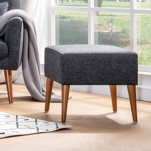 Taburet Zeni Puf Dark Grey