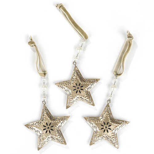 Ozdoby świąteczne metalowe, zestaw 9 szt.