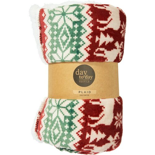Kuscheldecke Lammfelloptik Festive Reinder 160 x 130 cm