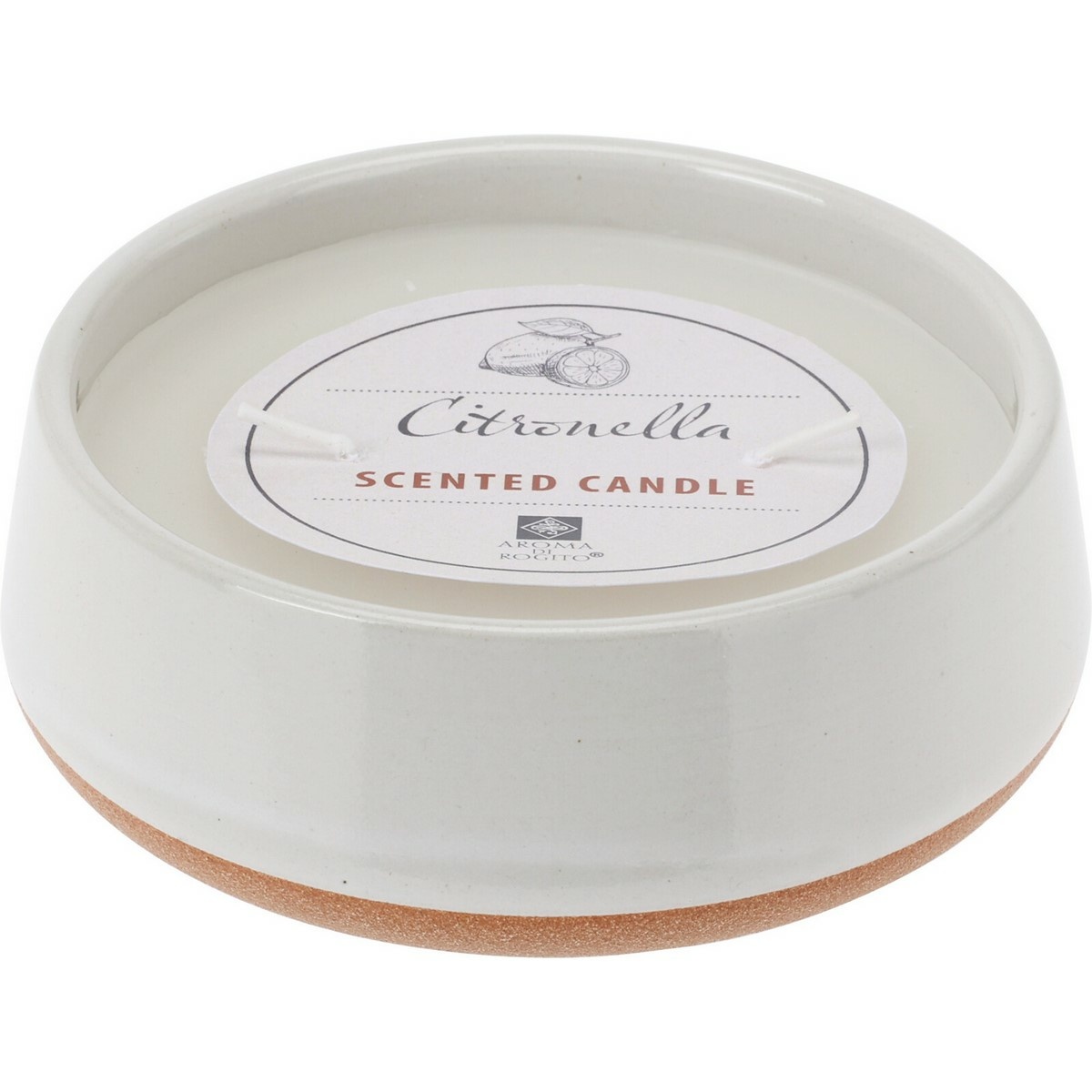 Świeca odstraszająca Citronella, biała, 420 g, 12x 4,5 cm