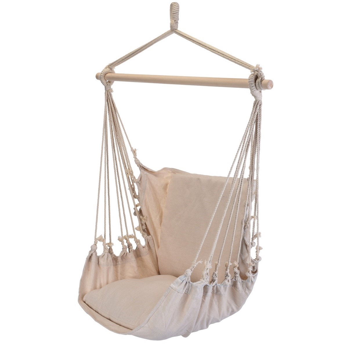 Hojdacie kreslo s podsedákom béžová