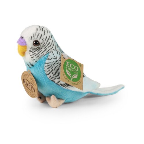 Rappa Plüss Hullámos papagáj kék, 11 cm, hanggal