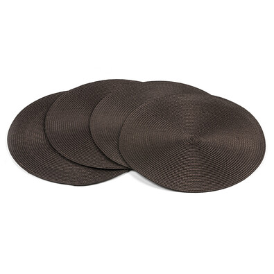 Set suport farfurie Deco rotunde maro închis, diametru 35 cm, set de 4 buc.