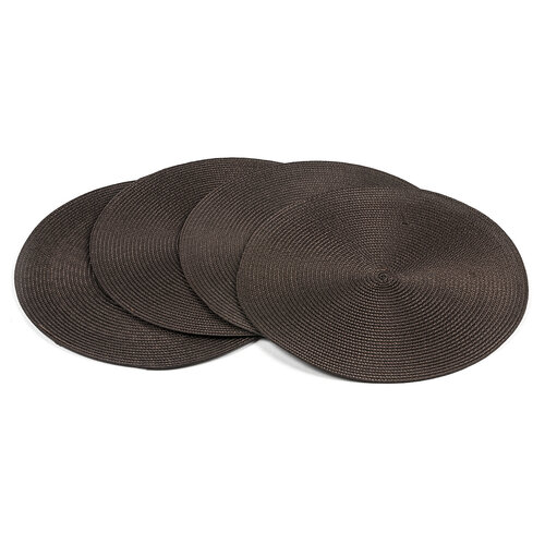 Deco tányéralátét kerek, sötétbarna, átmérő 35 cm, 4 db-os készlet