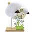 Velikonoční plyšová Ovečka s kytičkami bílá, 17 cm