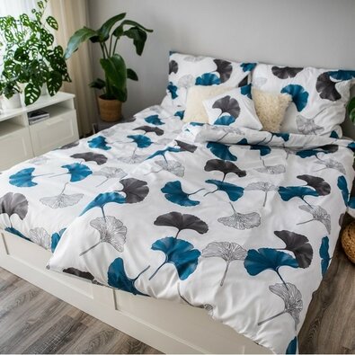 Satin-Bettwäsche Ema Ginko140 x 200 cm, 70 x 90 cm