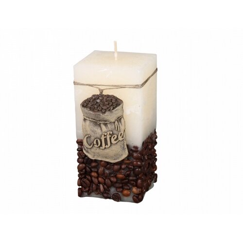 Dekoratívna sviečka Coffee Bag béžová, 14 cm
