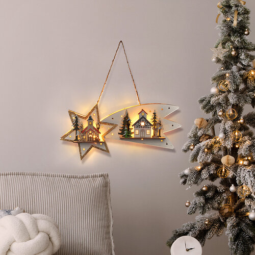 Świąteczna kometa LED marki Solight, 10 diod LED, 30 cm, 2 baterie AA