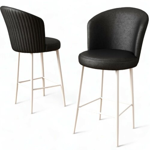Set de scaune de bar Uras Black and White, 6 buc.