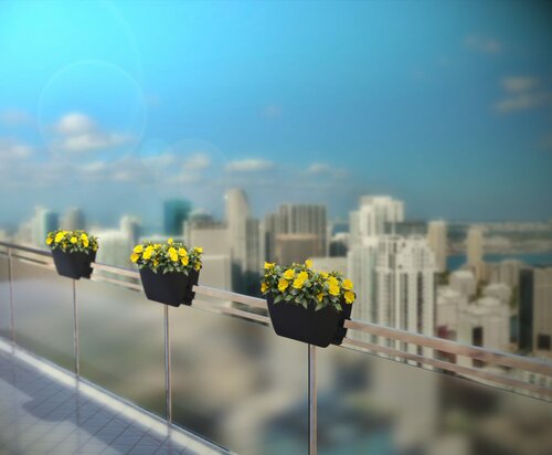 Gardenico Balconia OVI Pflanzkübel aus Terrakotta für den Balkon, 60 cm Durchmesser