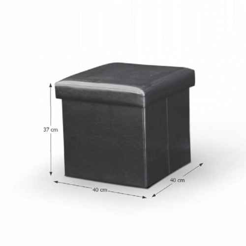 Polsterhocker mit Stauraum Tela new, schwarz, 40 x 40 x 37 cm